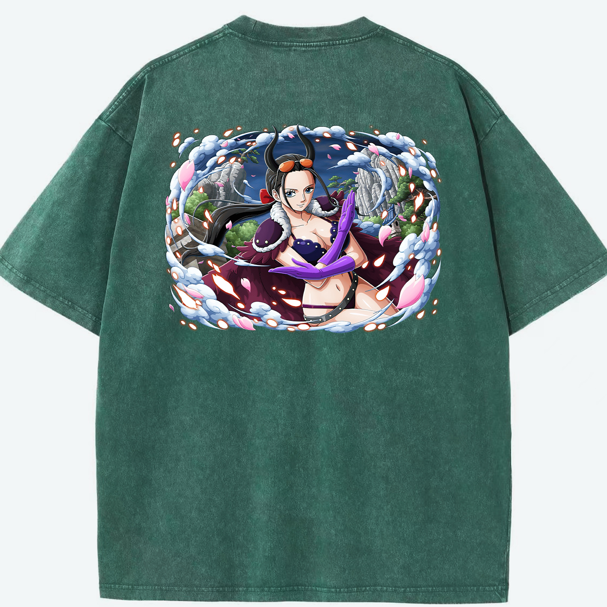 ワンピース ニコ・ロビン ONE PIECE Nico Robin 綿100% ヴィンテージ風 半袖Tシャツ（背面プリント）